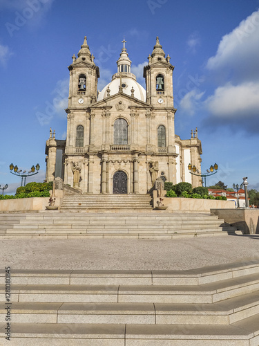 Religious Architecture. Beautiful 19th century church in neoclassical style  Sanctuary of Sameiro known as Sanctuary of Our Lady of Sameiro is the largest Marian devotional shrine in Portugal.