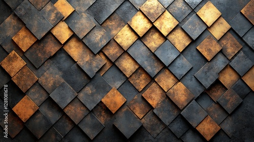 Abstract Metal Squares Background