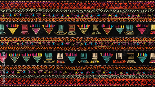 Title: India Stitch Kasuti Embroidery Fabric Pattern

