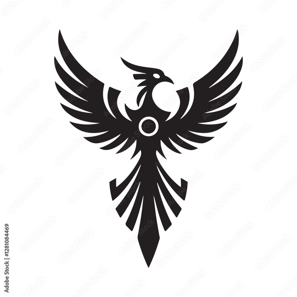 Obraz premium Elegant Phoenix Silhouette Illustrations for Modern Designers