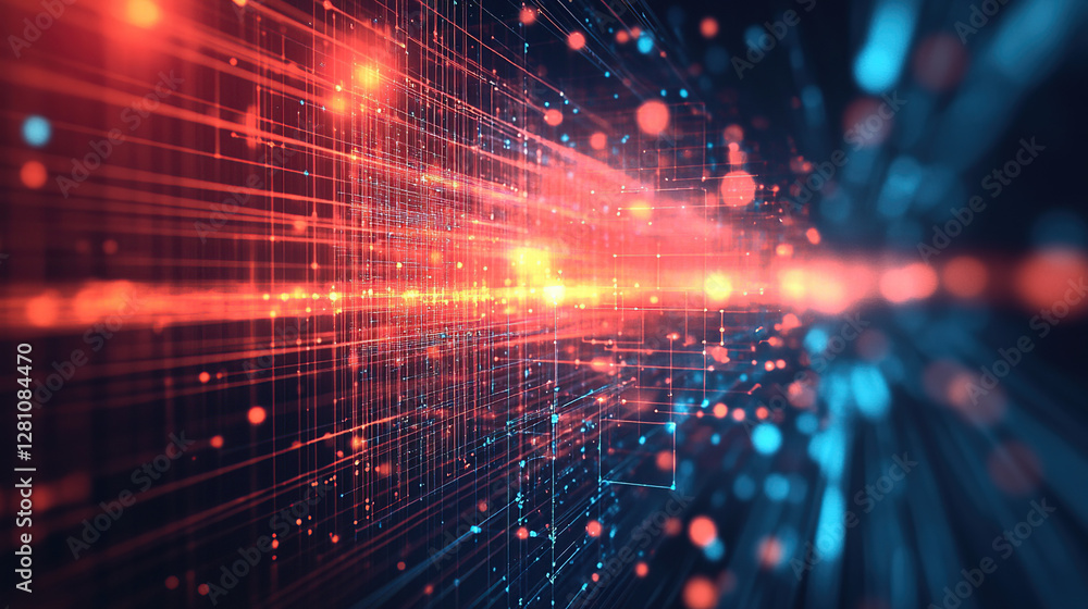 Futuristic Digital Background for AI, Data Transfer, Encryption, Tech Processes & Science Applications Futuristic Digital Background for AI, Data Transfer, Encryption, Tech Processes & Science Applications