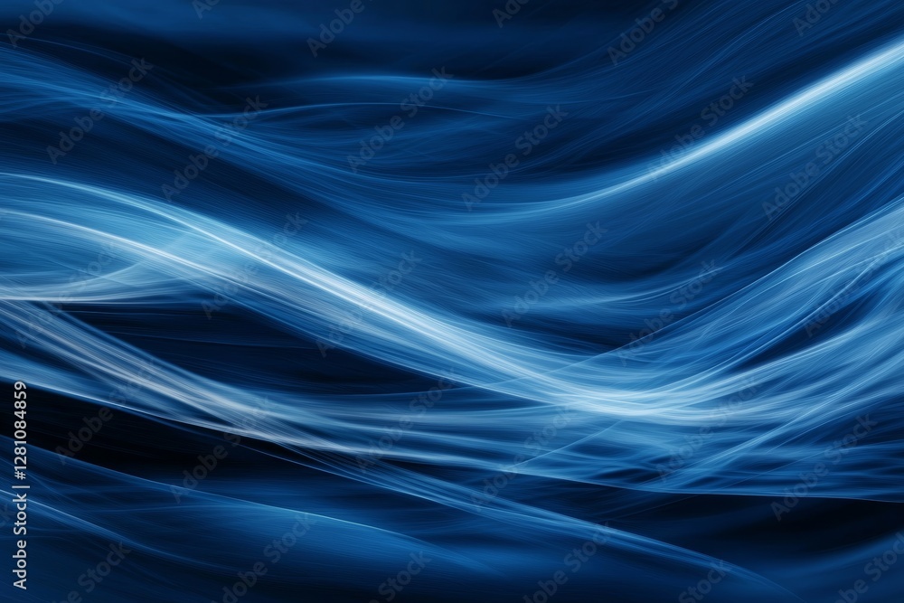 Fototapeta premium An abstract radial background, overlayed with blue rays in a zooming motion, and dotted with light color trails