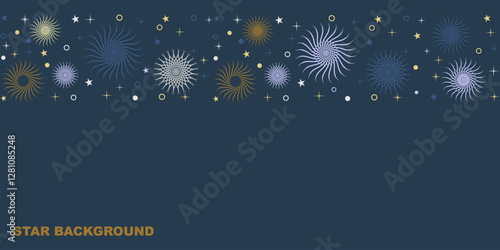 Wallpaper Mural Background design with decoration made of beautiful star flakes in modern line art style. Vector illustration Torontodigital.ca