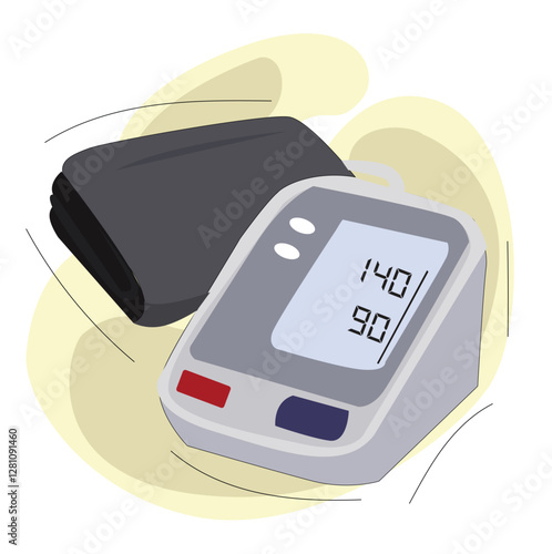 blood pressure test tool. digital medical devices. Glucometer, tonometer and pulse oximeter for diagnostics and monitoring of various health indicators.