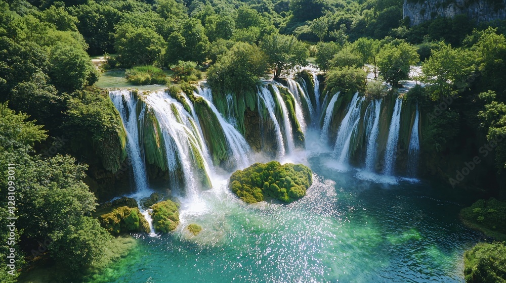 Naklejka premium Crystal-Clear Waterfall