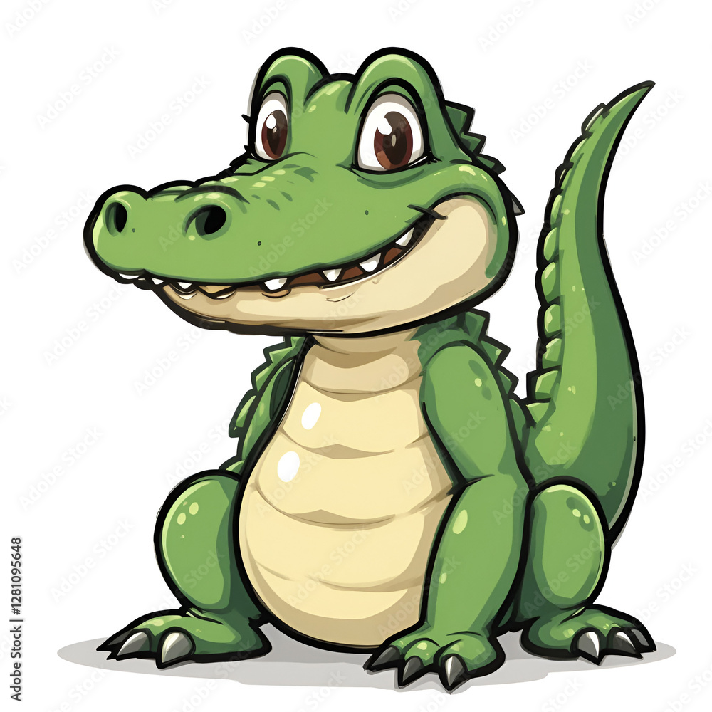 Fototapeta premium cartoon crocodile with a smile