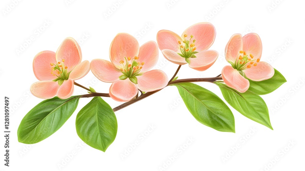 Obraz premium Detailed Illustration of Serviceberry Shrub with Soft Shadows