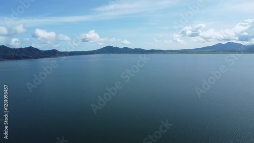 Drone footage from Tondano Lake in Tondano, Indonesia