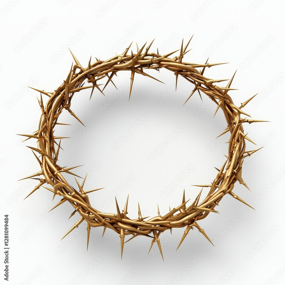 Fototapeta premium A golden vine, rendered in 3D, set against a transparent backdrop