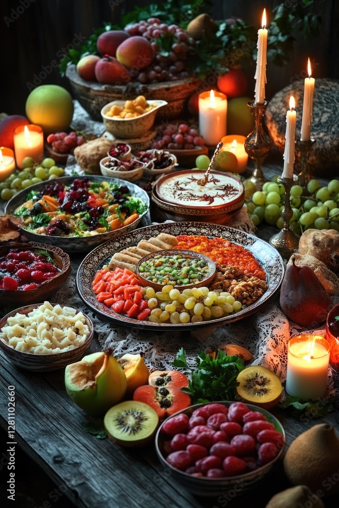 A table laden with an array of fresh fruits and vegetables, offering a colorful and nutritious feast. The variety suggests careful selection and abundance. A table laden with an array of fresh fruits and vegetables, offering a colorful and nutritious feast. The variety suggests careful selection and abundance.