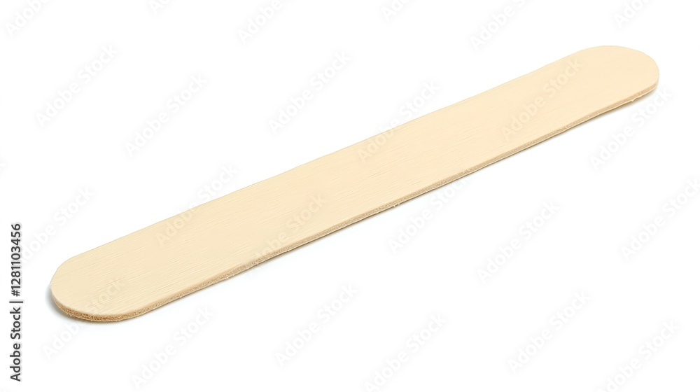 Long Wooden Popsicle Stick Isolated on White Background with Clipping Path Long Wooden Popsicle Stick Isolated on White Background with Clipping Path