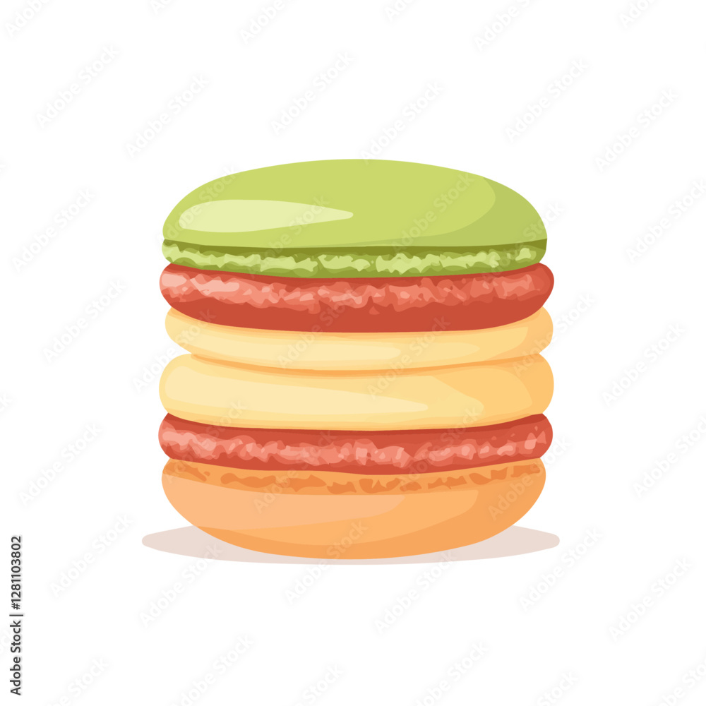 Flat vector macaron, minimalist design, isolated on a white background.
Flat vector macaron, minimalist design, isolated on a white background.