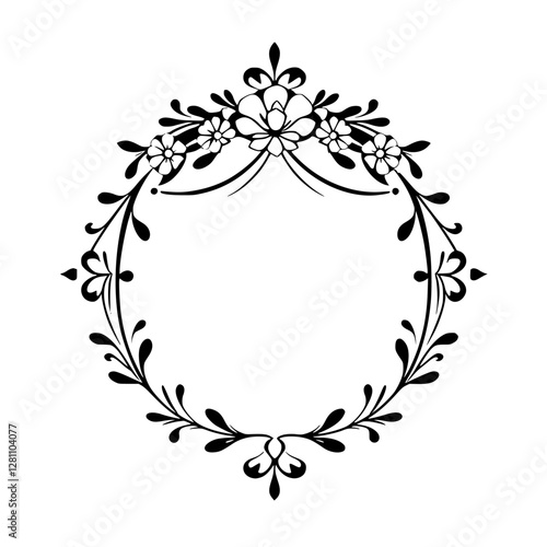 Floral frame in a minimalist, modern style, elegant and decorative.