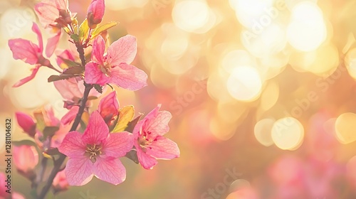 Pink Blossoms in Soft Sunlight