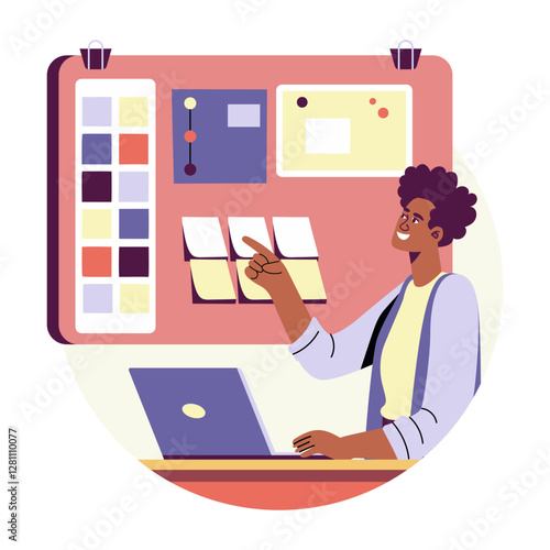 Creative designer illustration in flat style 