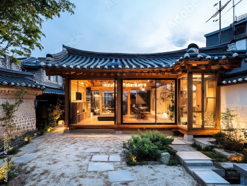 This traditional house demonstrates modern architecture with an elegant interior