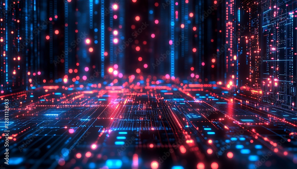 Obraz premium Abstract visualization showing lines of data information processing patterns