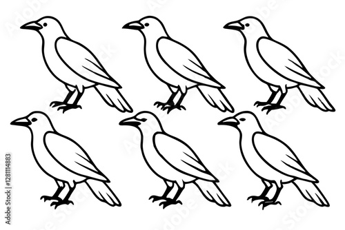 Wallpaper Mural Crow Line Art Bundle Torontodigital.ca