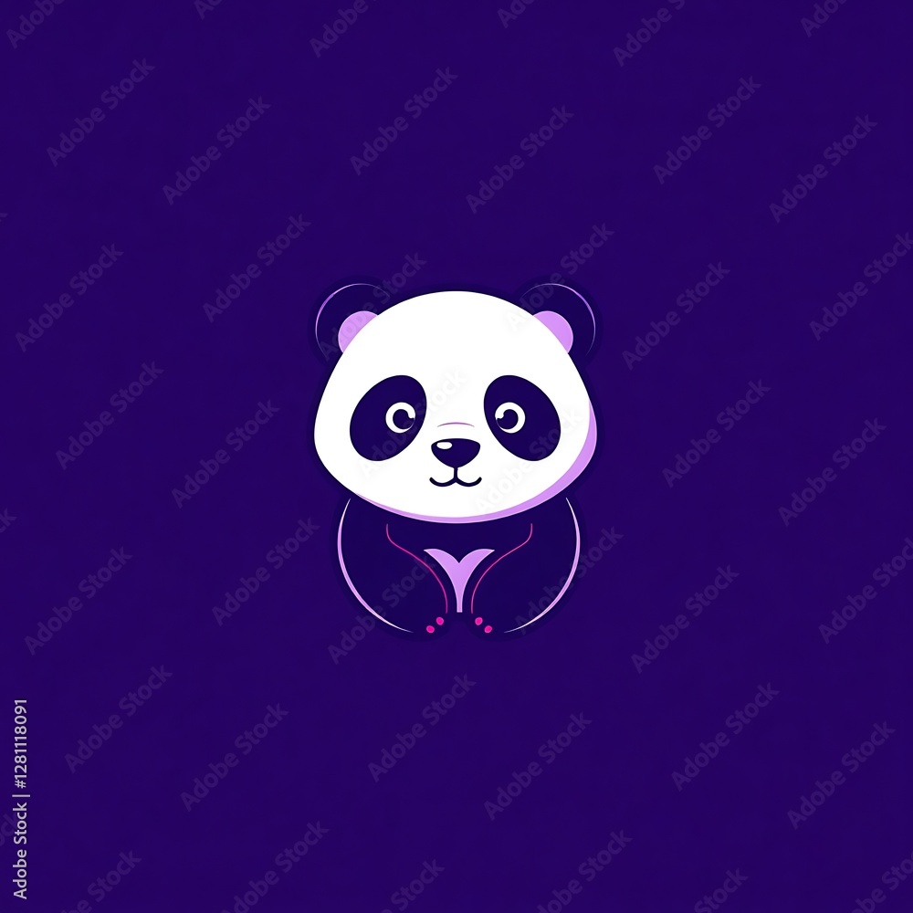 Fototapeta premium Adorable Panda Mascot Logo on White PNG Background for Branding and Merchandise