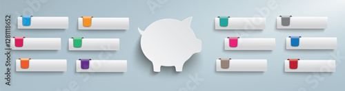 12 Tabs Long Header Piggy Bank Infographic
