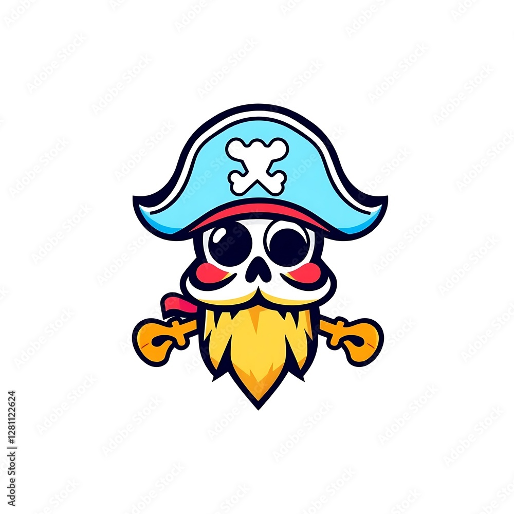 Fototapeta premium Bold Pirate Logo on White Background for Branding and Merchandise