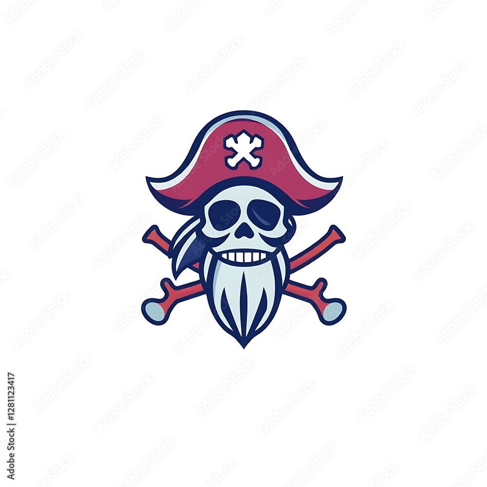 Fototapeta premium Bold Pirate Logo on White Background for Branding and Merchandise