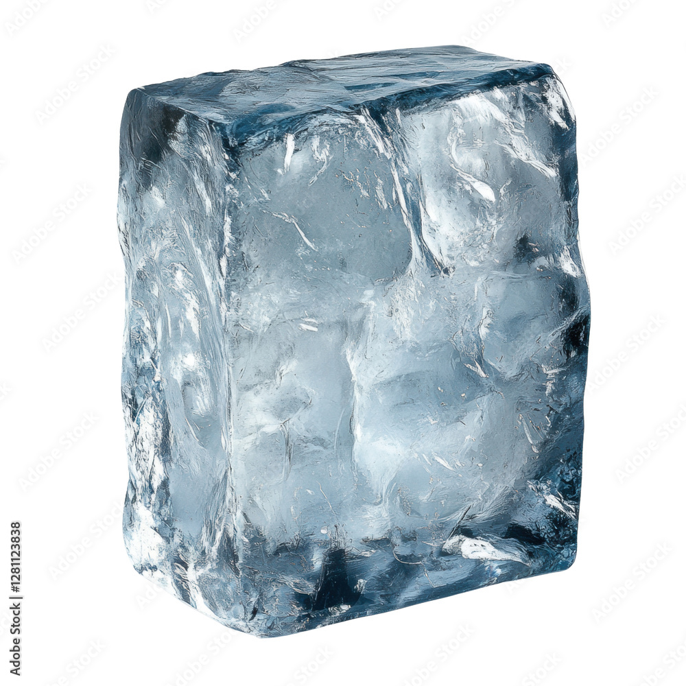 Obraz premium Ice block, white isolate background