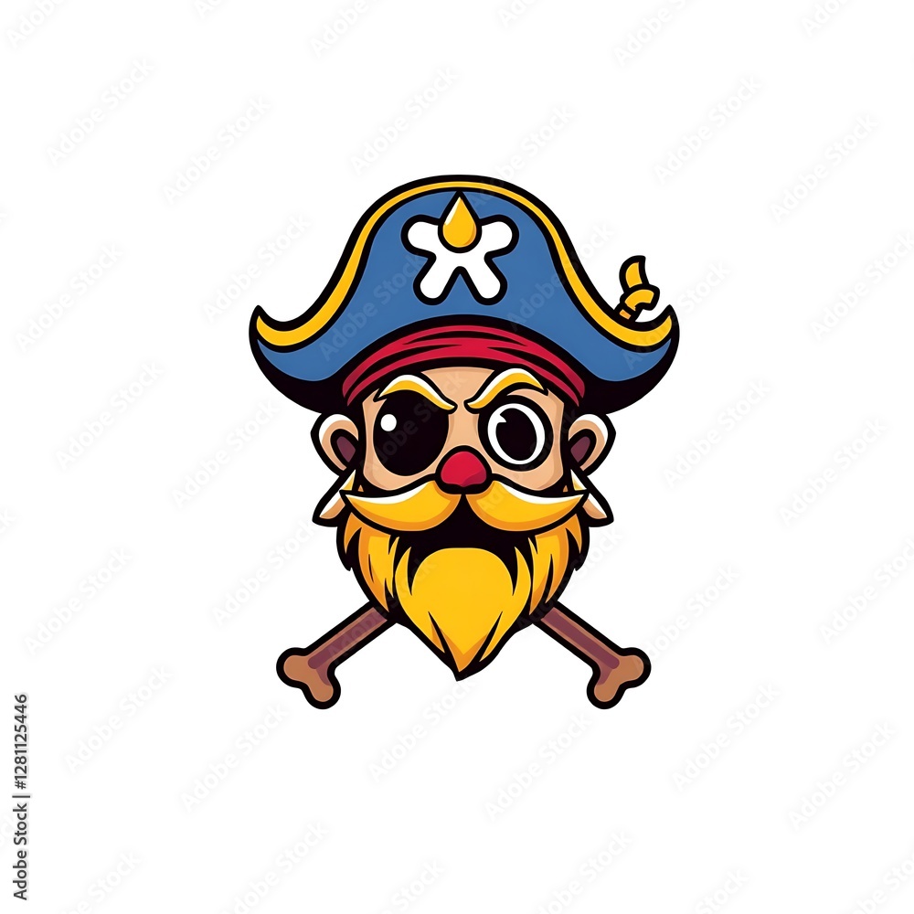 Naklejka premium Bold Pirate Logo on White Background for Branding and Merchandise