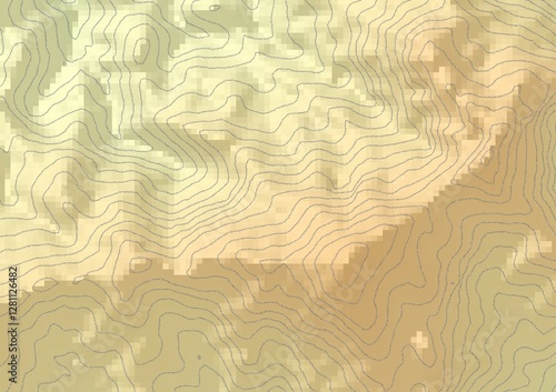 Obraz na płótnie Mapa topográfico, curvas de nivel w salonie