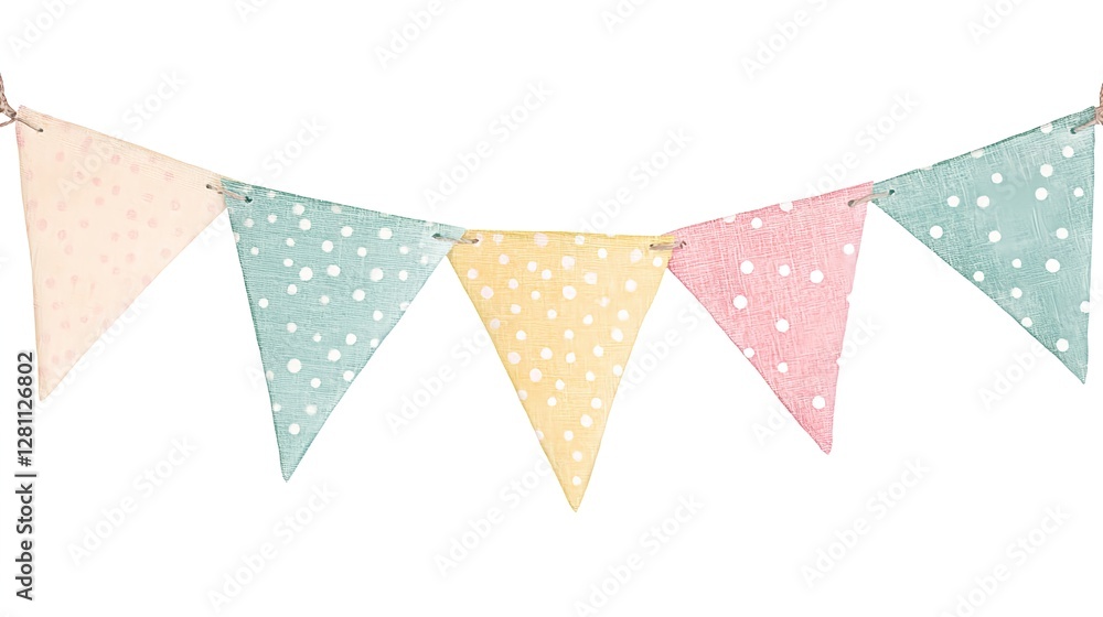 Fototapeta premium Colorful Bunting Banner Isolated on White Background for Designs