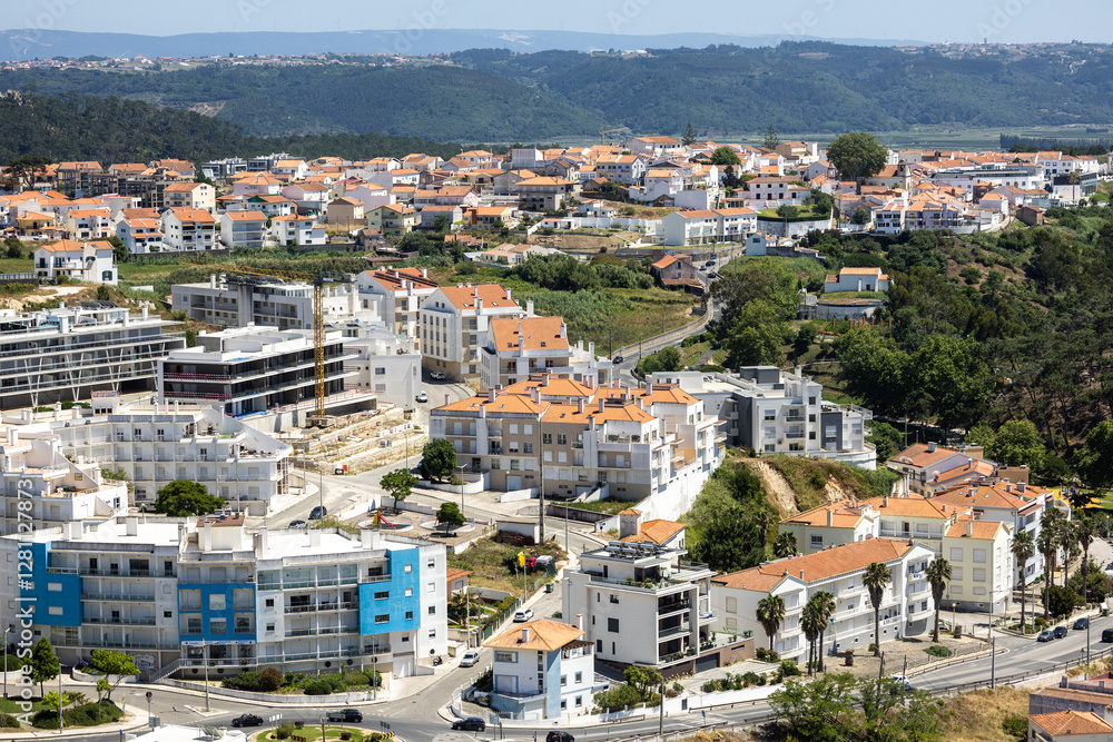 Panoramic view of Nazare town from above, Portugal 06 13 2024 Panoramic view of Nazare town from above, Portugal 06 13 2024