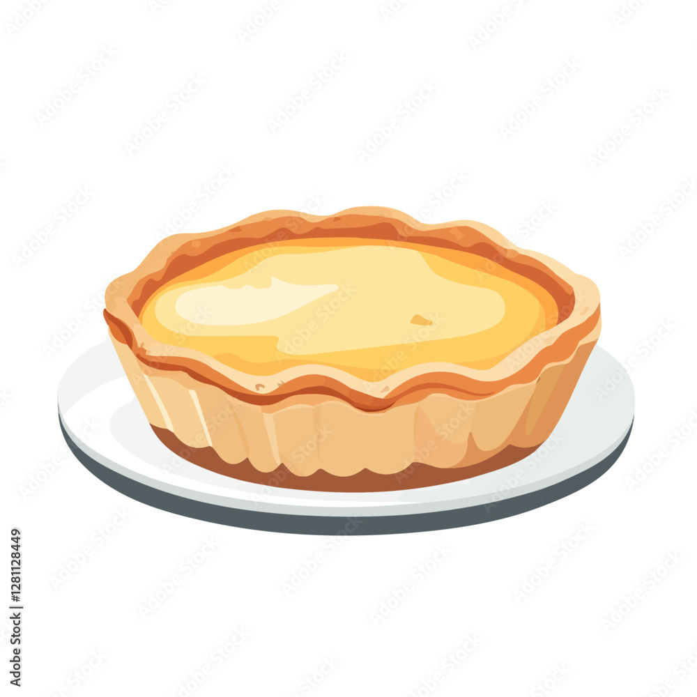 Flat vector pudding pie, minimalist design, isolated on a white background.
Flat vector pudding pie, minimalist design, isolated on a white background.