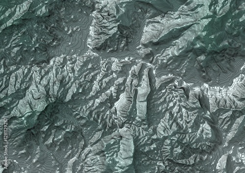 Obraz na płótnie Mapa topográfico, curvas de nivel w salonie
