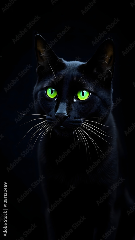 Fototapeta premium black cat portrait