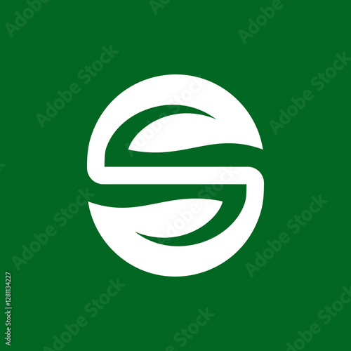 Modern Initial Letter S Leaves Nature  combination logo design
