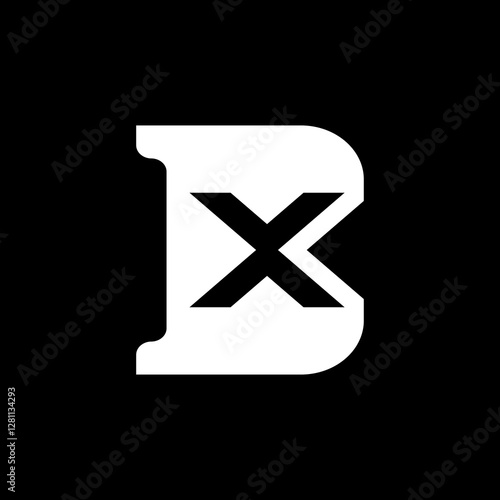 Monogram Initial Letter B X Modern. logo design