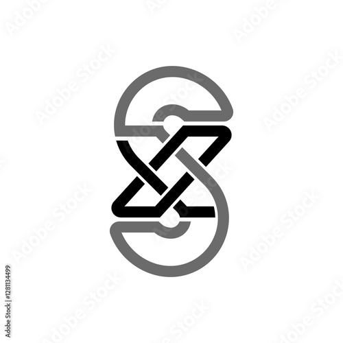Initial Letter SX or XS Modern logo design