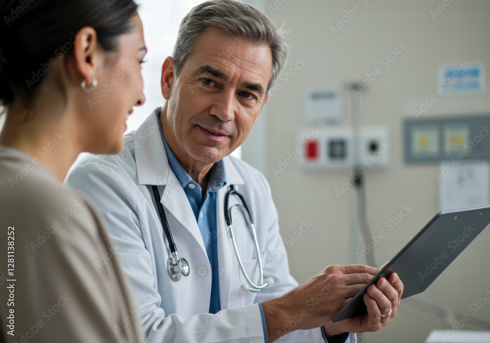 Fototapeta premium Doctor Providing Friendly Healthcare Support to Satisfied Patient