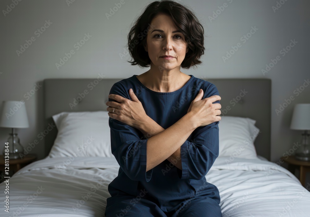 Strong and Determined Woman Displaying Resilience in Contemplative Pose Strong and Determined Woman Displaying Resilience in Contemplative Pose