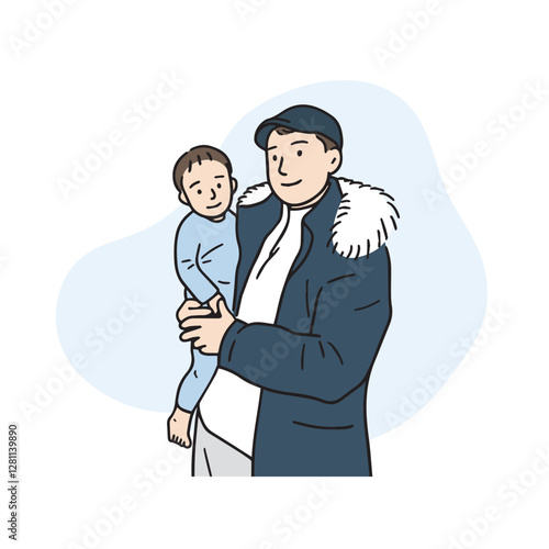 It's an illustration of the father and son's affectionate appearance.