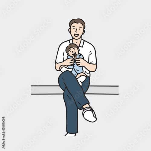 It's an illustration of the father and son's affectionate appearance.
