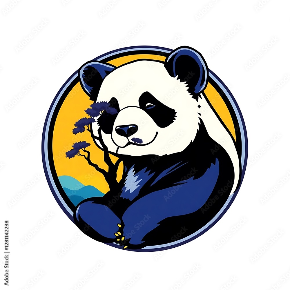 Obraz premium Vibrant Pop Art Panda Illustration for Trendy T-Shirt Logo Design