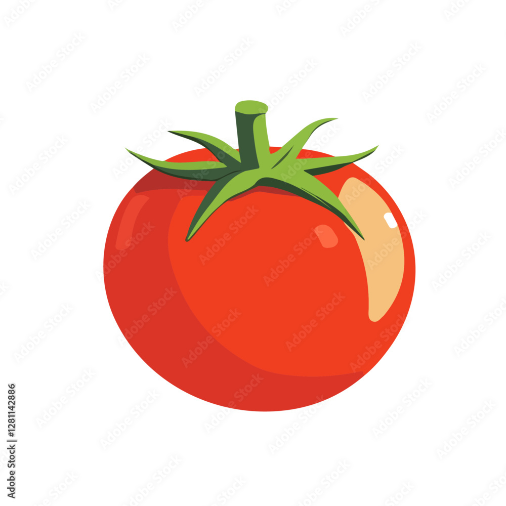 Flat vector tomato, minimalist design, isolated on a white background.
Flat vector tomato, minimalist design, isolated on a white background.