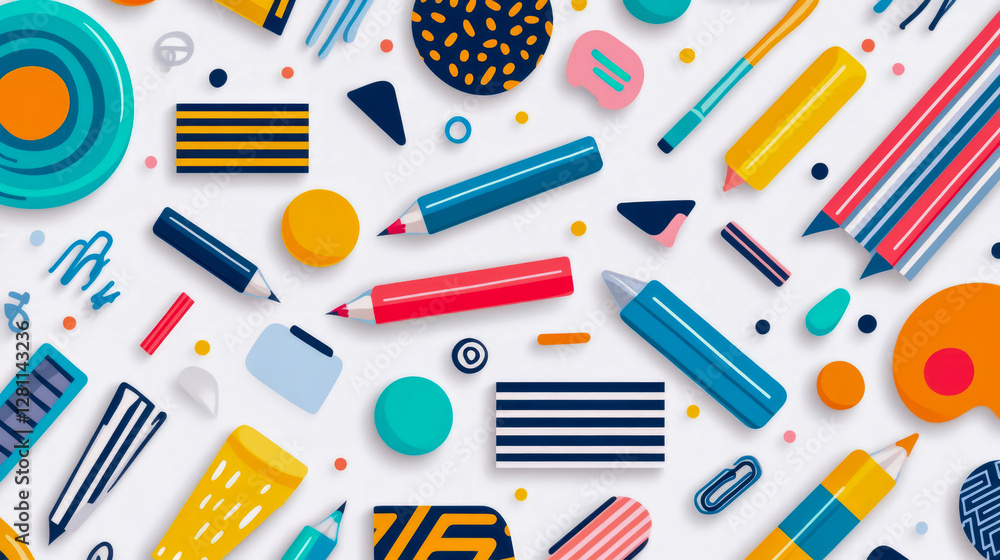 Back to School Still Life: Fun, Colorful Art Supplies for Creative Learning Back to School Still Life: Fun, Colorful Art Supplies for Creative Learning