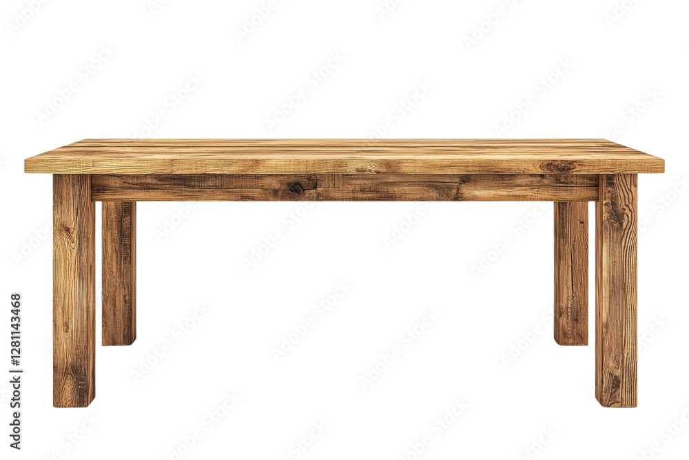Wooden dining table on a white background. Wooden dining table on a white background.