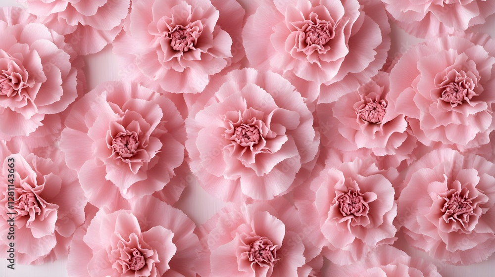 Pink Carnation Seamless Pattern with Soft and Bright Textures Pink Carnation Seamless Pattern with Soft and Bright Textures