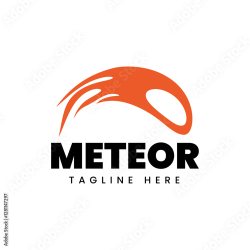 Meteor logo template design isolated on white background.