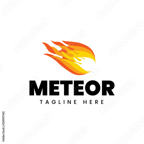 Meteor logo template design isolated on white background.