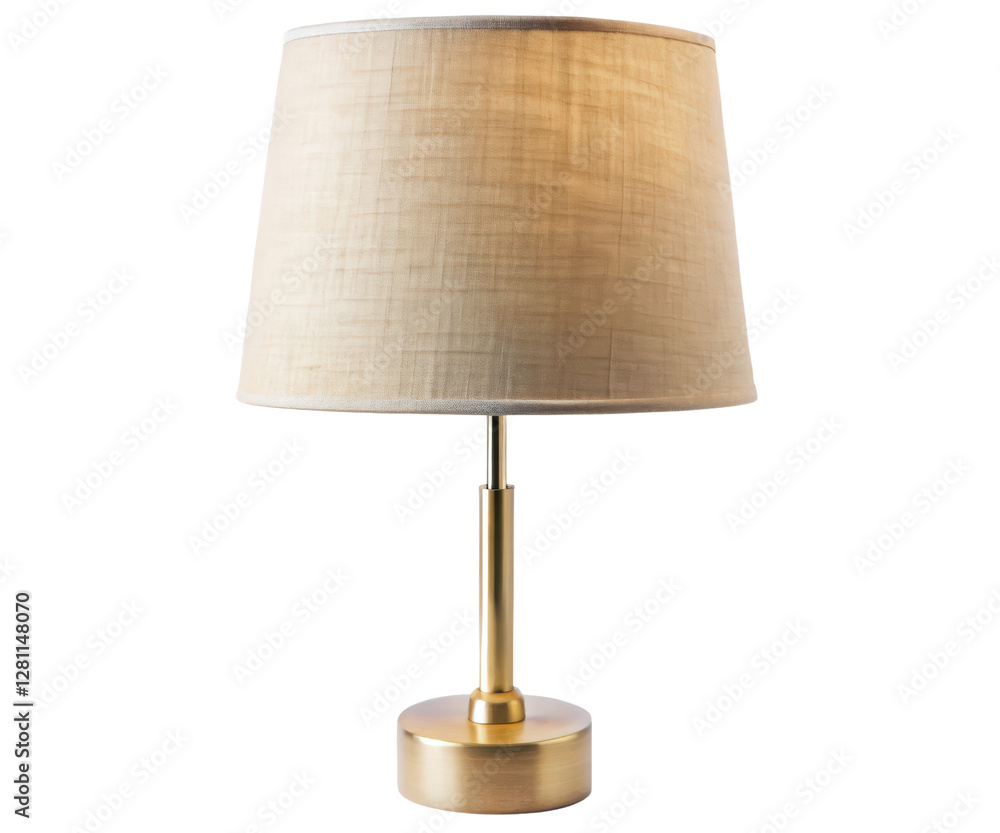 Gold table lamp on a transparent background Gold table lamp on a transparent background