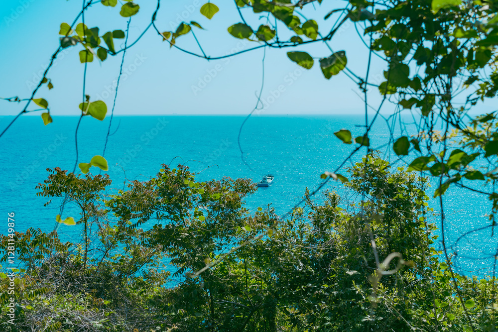 伊豆の温泉街の美しい海